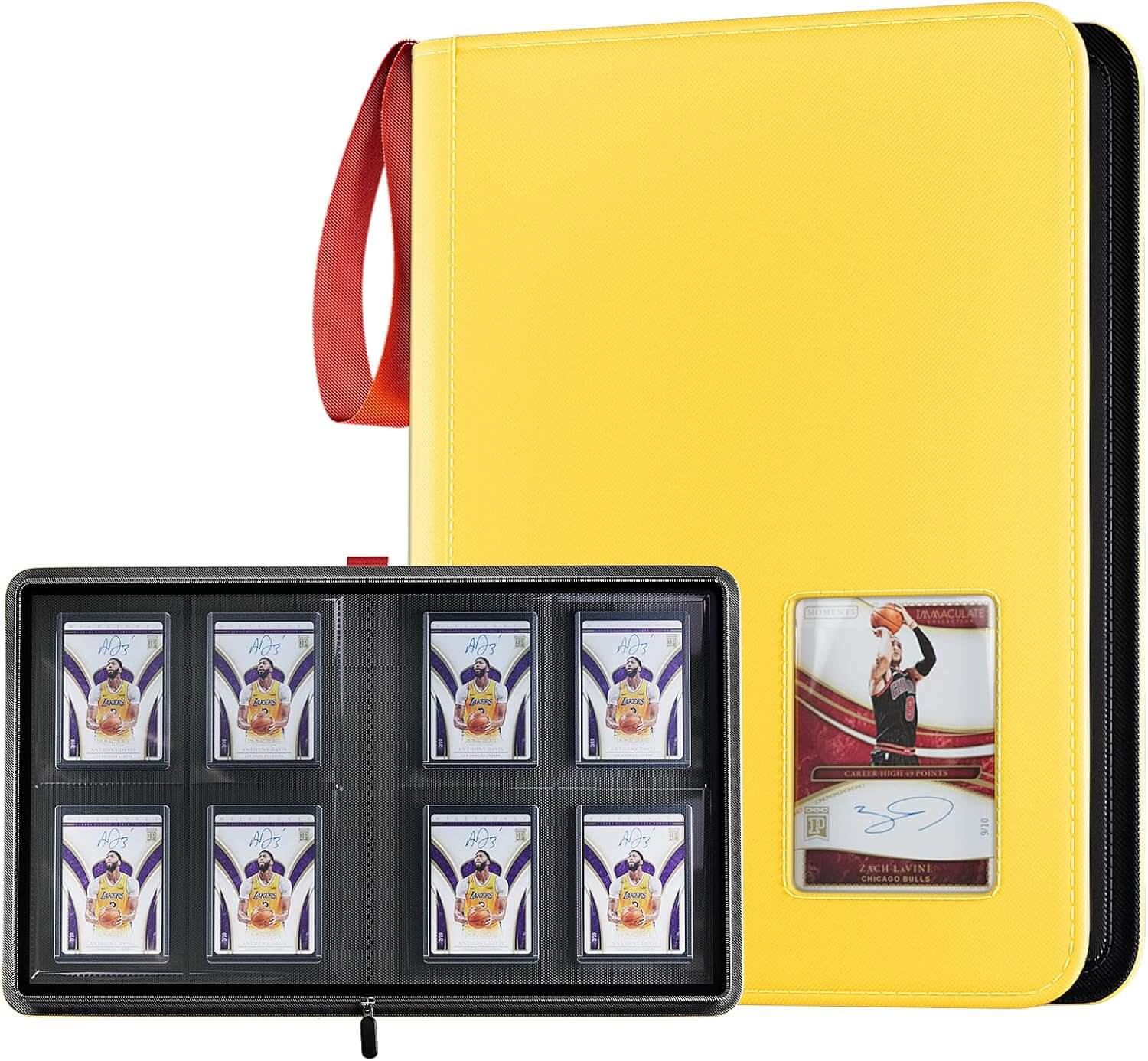 Trading Card Binder 4-Pocket Holds 144 Toploaders Black Trading Card Binder 4-Pocket Holds 144 Toploaders Black
