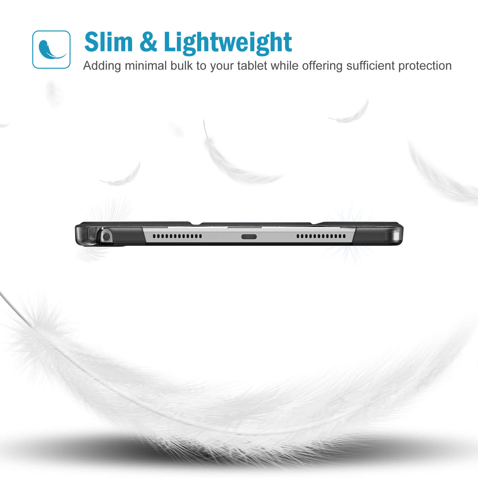 Lenovo Idea Tab 11 Inch TB-336ZU/336FU Slim Stand Tri-Fold Hard Shell Protective Tablet Cover Translucent Back