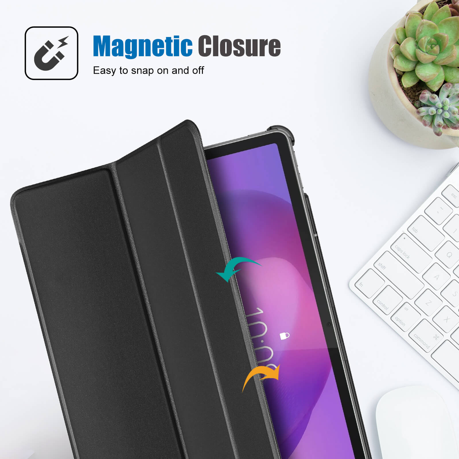 Lenovo Idea Tab 11 Inch TB-336ZU/336FU Slim Stand Tri-Fold Hard Shell Protective Tablet Cover Translucent Back