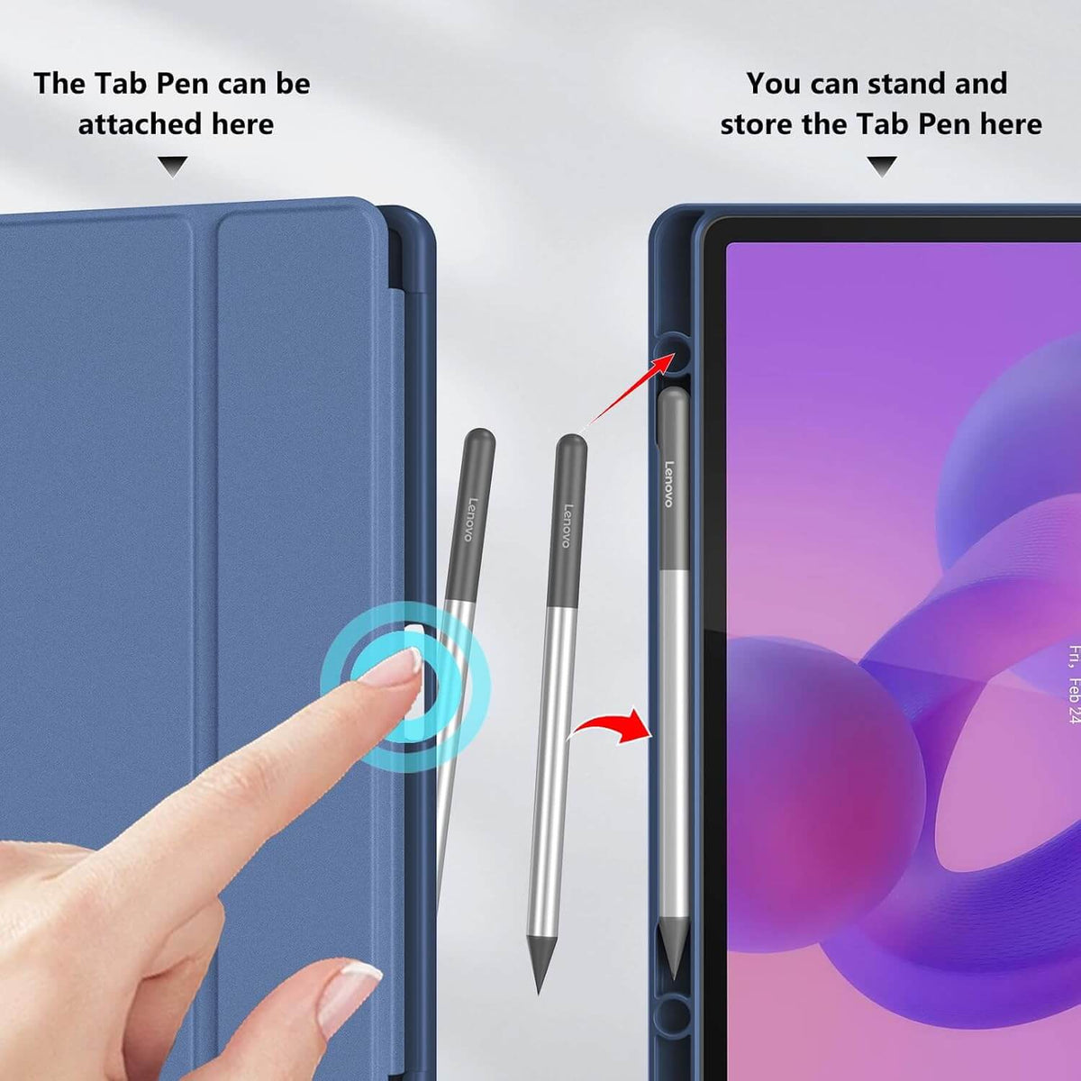 ProCase Full-Edge Case for Lenovo Idea Tab 11 2025 & Tab K11 Gen 2 & Motorola Moto Pad 2026, Slim Trifold Stand Cover with Pencil Holder 