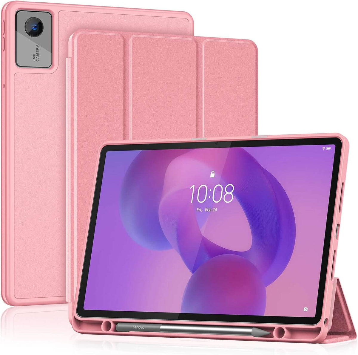 ProCase Full-Edge Case for Lenovo Idea Tab 11 2025 & Tab K11 Gen 2 & Motorola Moto Pad 2026, Slim Trifold Stand Cover with Shockproof TPU Back, Pencil Holder & Full Protection
