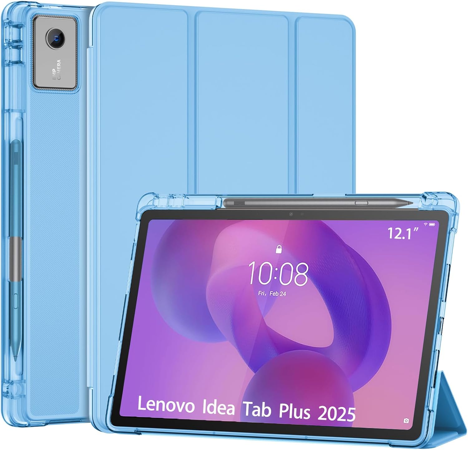 Smart Case for 2025 Lenovo Idea Tab Plus 12.1 Inch/Tab K12, blue