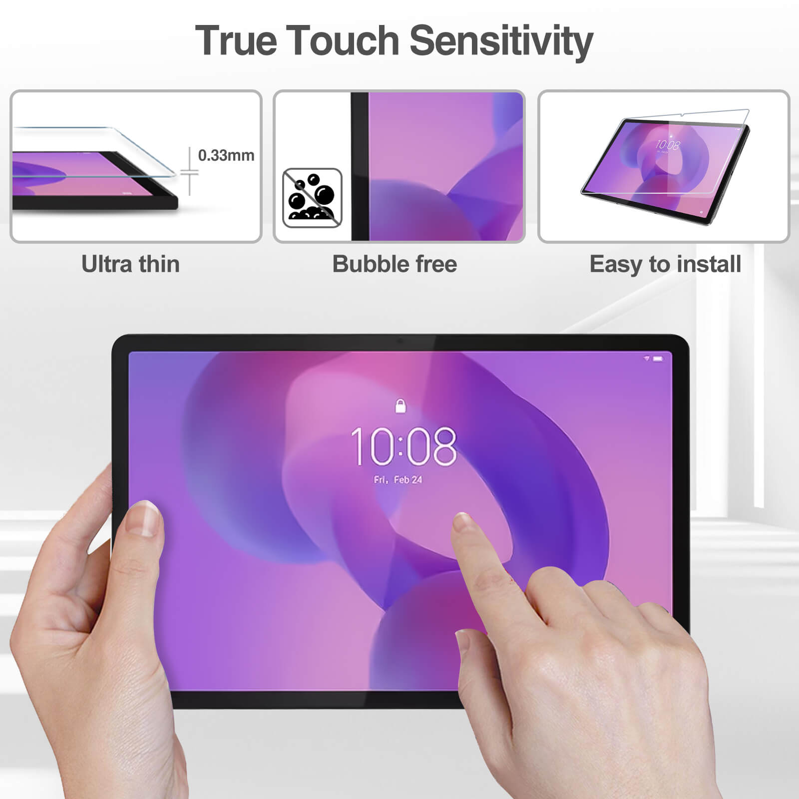 Tempered Glass Film Guard for Lenovo Idea Tab Plus/Tab K12 (TB361FU/TB361ZU)
