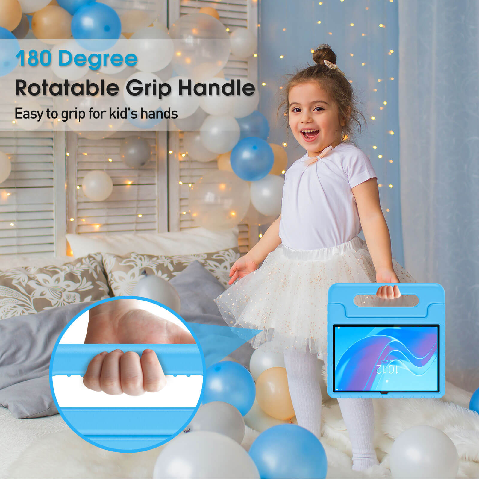 Kids Case for Lenovo Tab M11 / Lenovo Tab K11 LTE 2024, Shockproof Lightweight Kids Friendly Case with Convertible Handle Stand for Girls Boys Children Toddler Baby