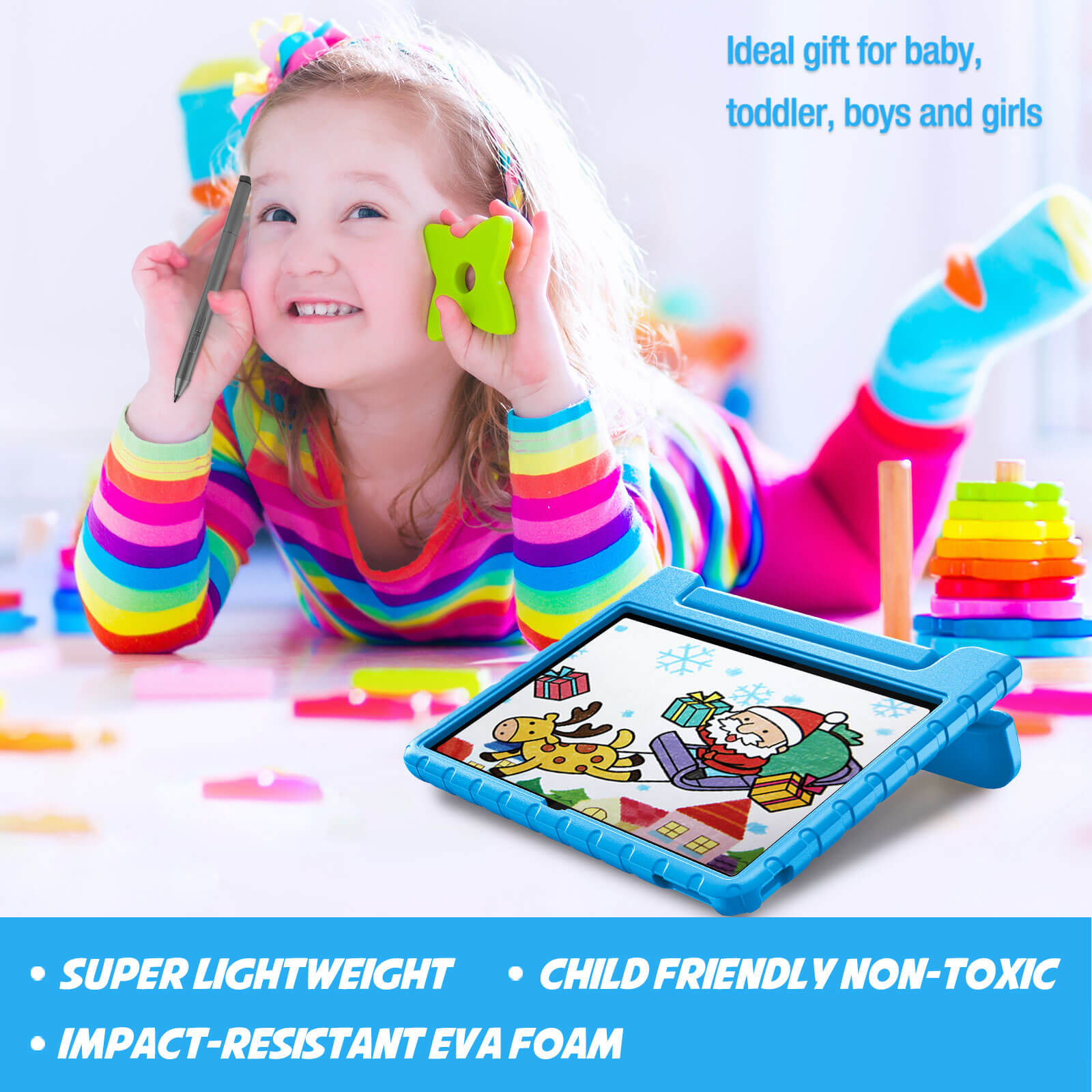 Kids Case for Lenovo Tab M11 / Lenovo Tab K11 LTE 2024, Shockproof Lightweight Kids Friendly Case with Convertible Handle Stand for Girls Boys Children Toddler Baby