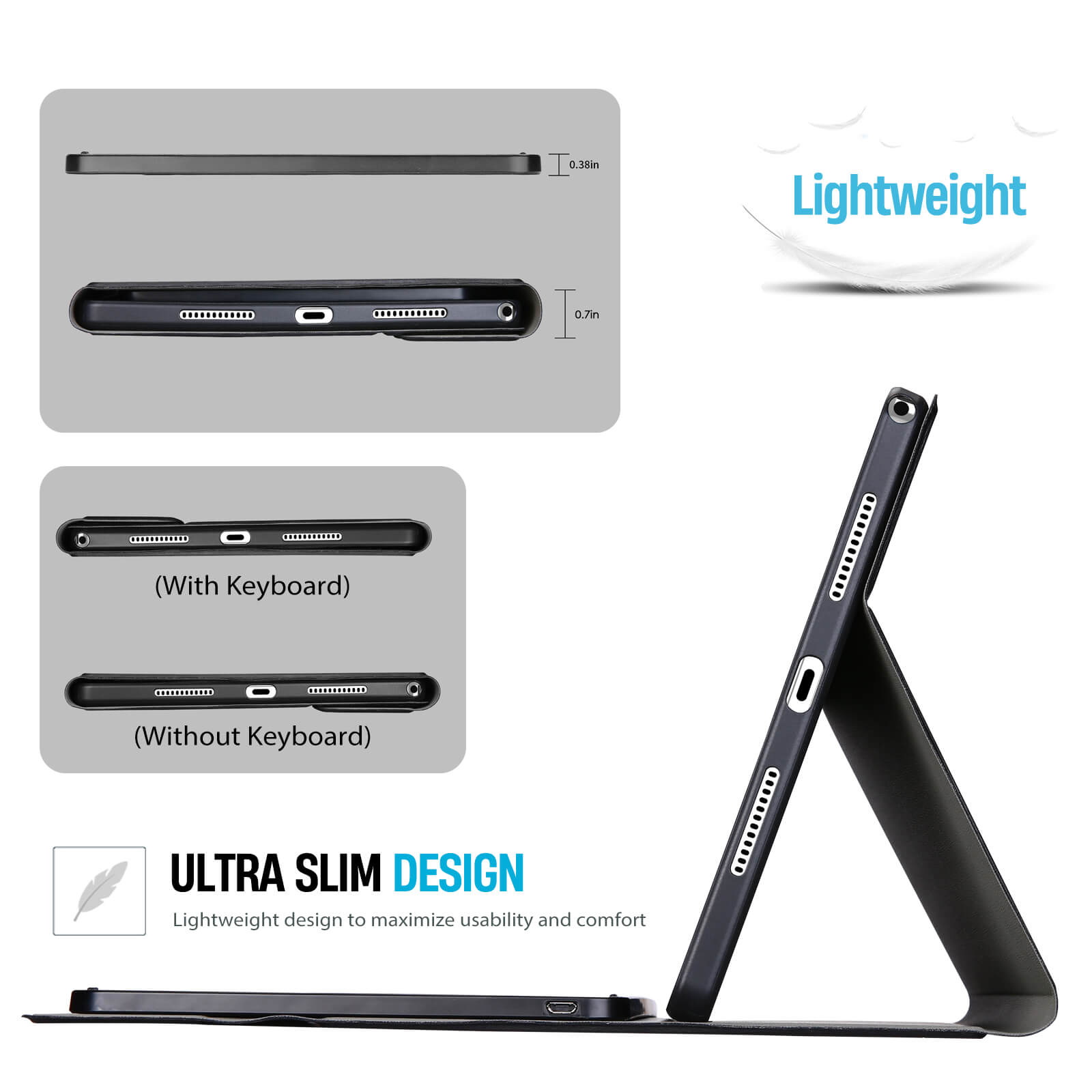 PU Leather Case with Magnetically Detachable Wireless Keyboard for Lenovo Tab M11 / Tab K11 LTE 11 Inch