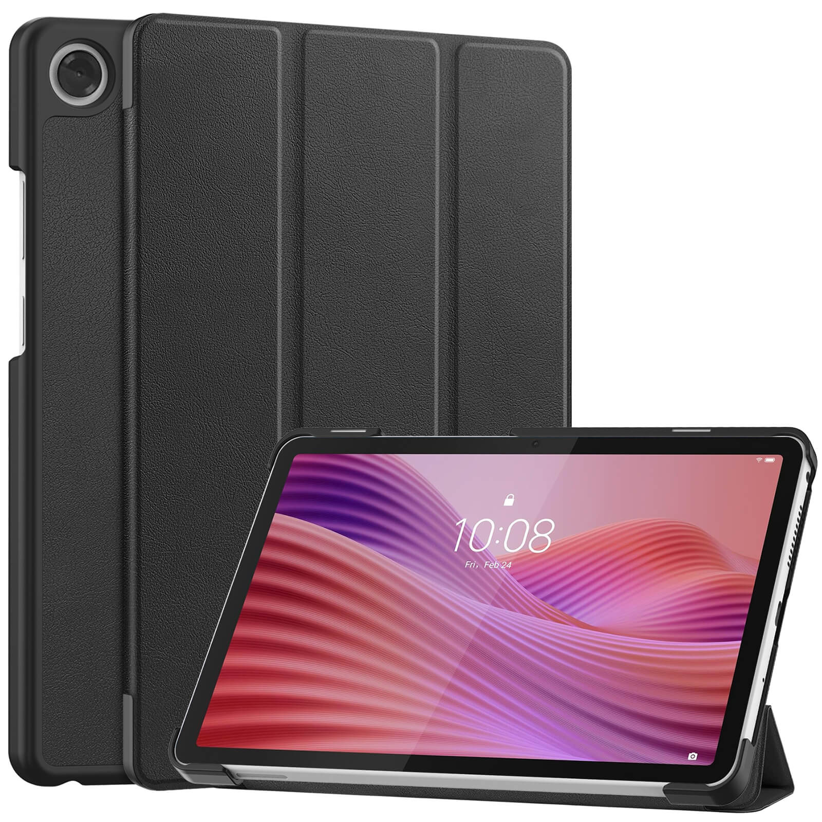 ProCase for Lenovo Tab One/K9 8.7" (2025) Slim Protective Folio Case | Trifold Stand | Auto Sleep/Wake | Hard Shell | Black | Compatible with TB305XU/TB305FU