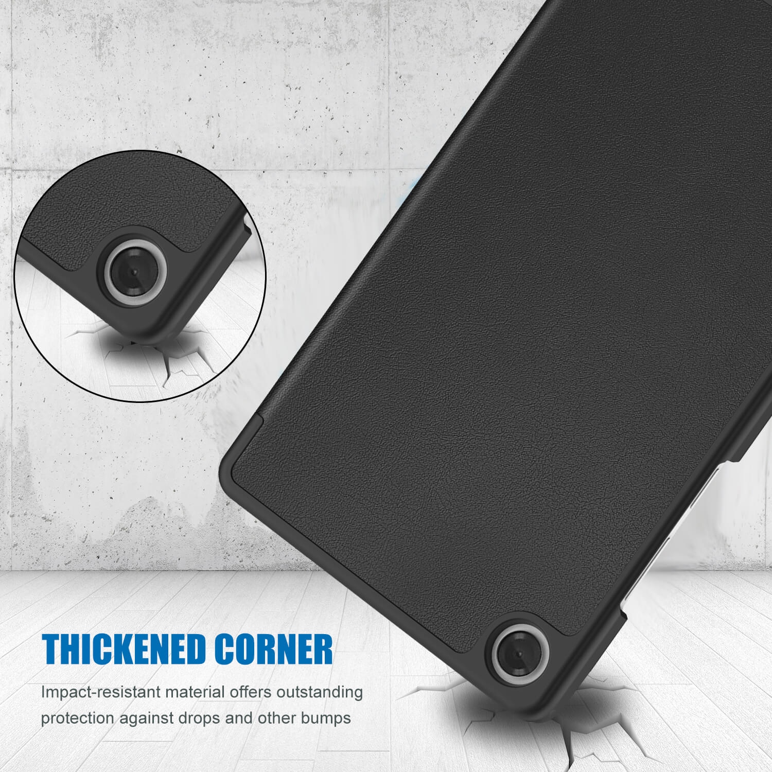 ProCase for Lenovo Tab One/K9 8.7" (2025) Slim Protective Folio Case | Trifold Stand | Auto Sleep/Wake | Hard Shell | Black | Compatible with TB305XU/TB305FU