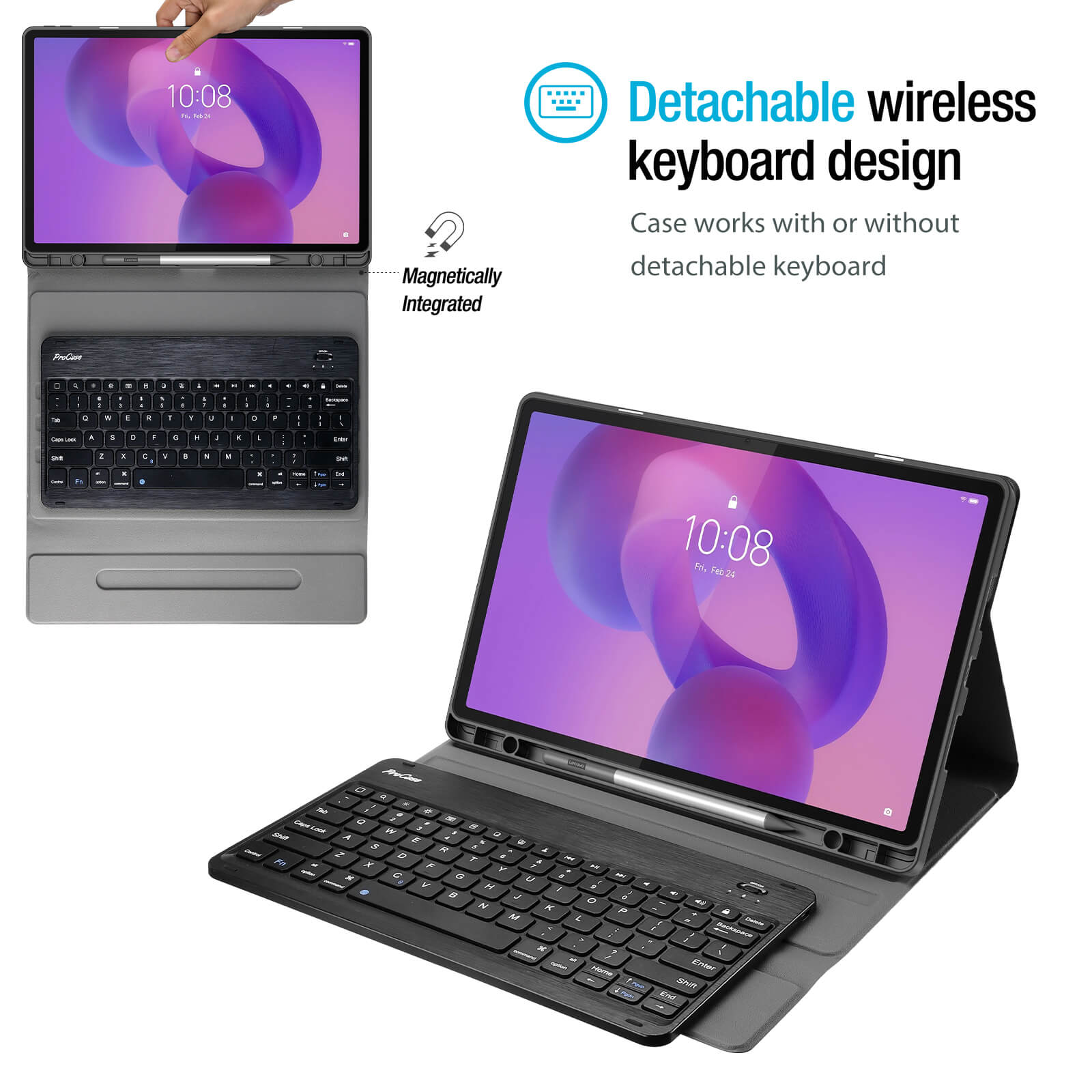 Cover Tastiera Lenovo Idea Tab Pro 12.7 Pollici 2025, Custodia Cover Tastiera Lenovo Idea Tab Pro 12.7 Pollici 2025, Custodia