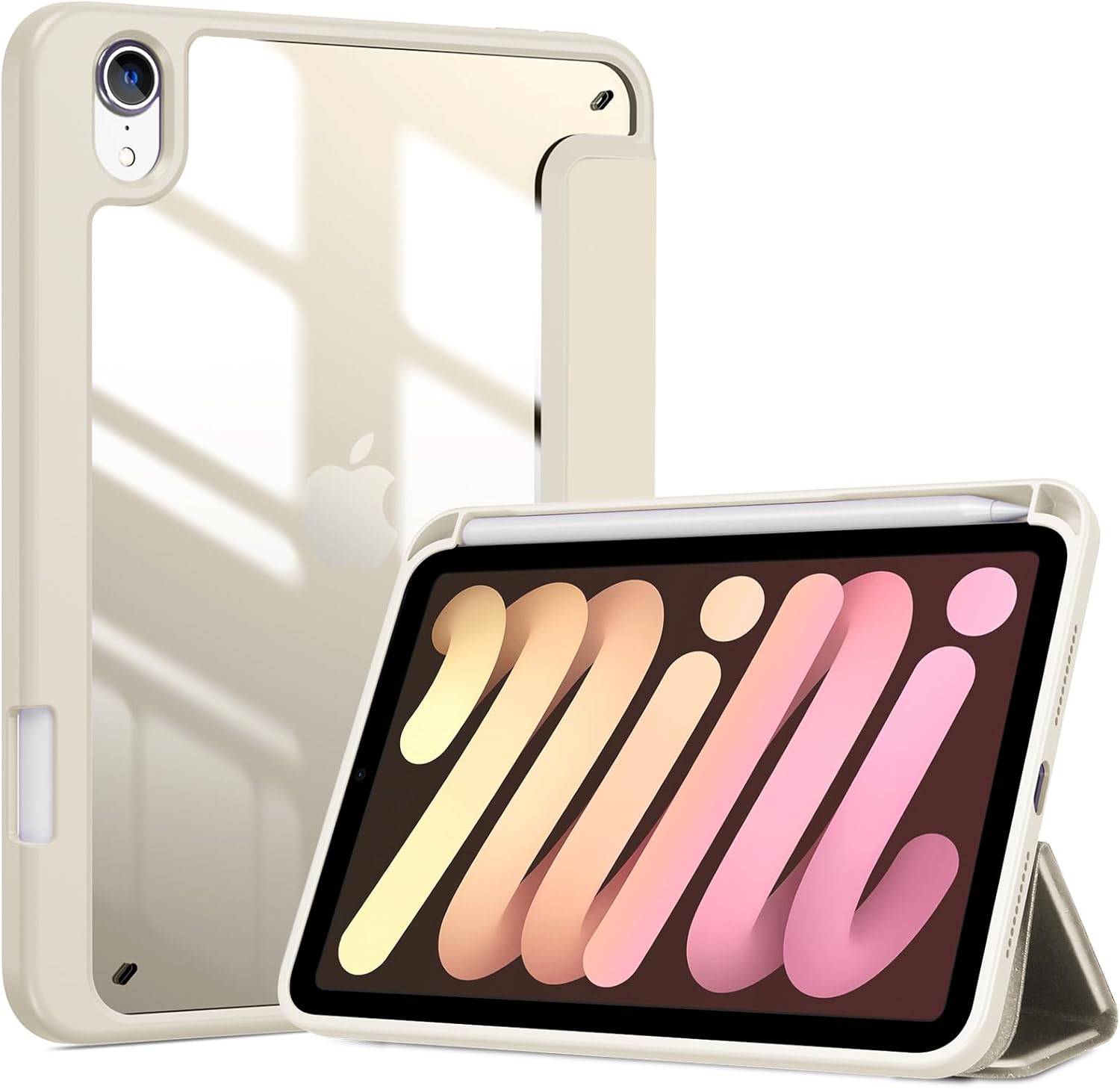 Smart Case for iPad mini 7th(A17 Pro) 2024 / Mini 6th Generation 8.3" 2021, Protective Cover with Pencil Holder for iPad mini 7 6 8.3 Inch (A2993 A2995 A2567 A2568 A2569)