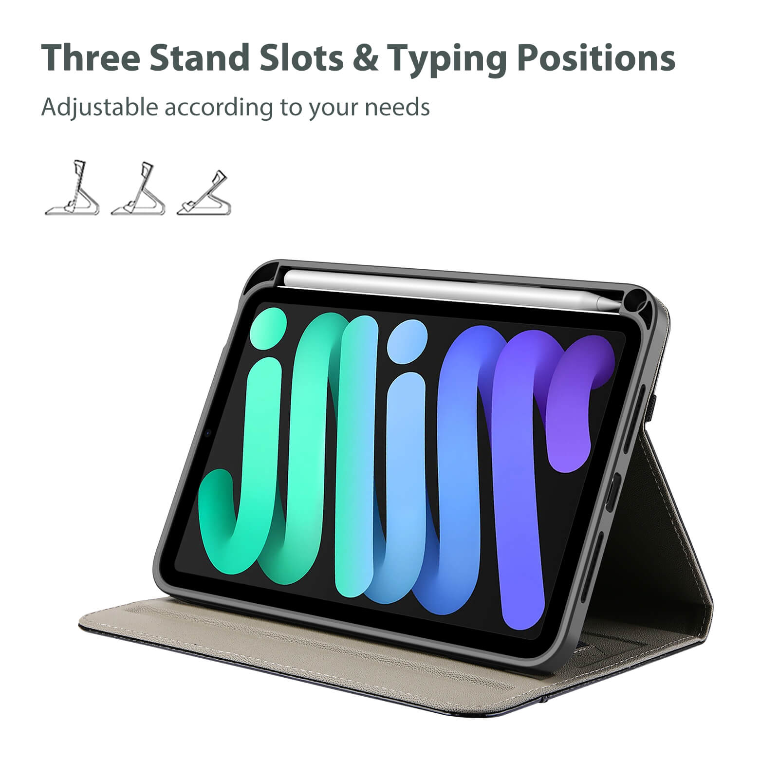 Premium PU Leather Folio Business Case for for iPad mini 7th (A17 Pro) 2024/iPad Mini 6th Generation 2021 8.3 Inch