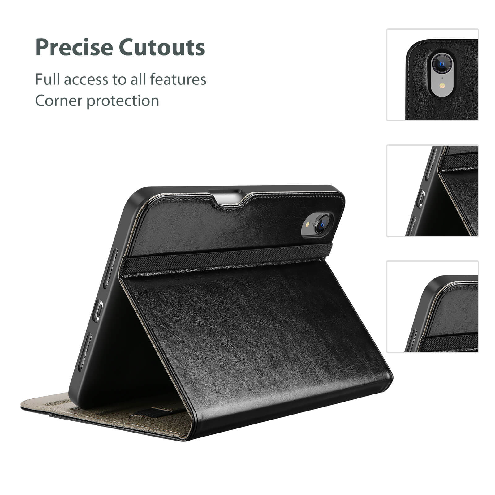Premium PU Leather Folio Business Case for for iPad mini 7th (A17 Pro) 2024/iPad Mini 6th Generation 2021 8.3 Inch