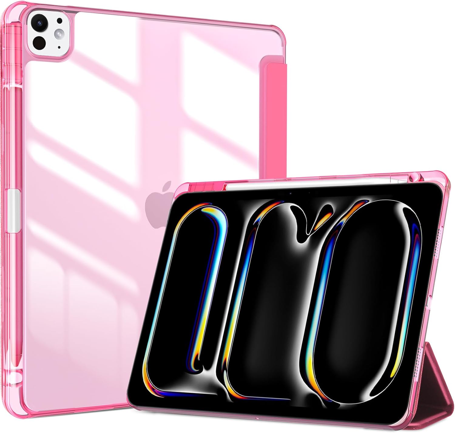 ProCase Smart Case for iPad Pro 11 Inch 2024 M4 with Pencil Holder Melonpink