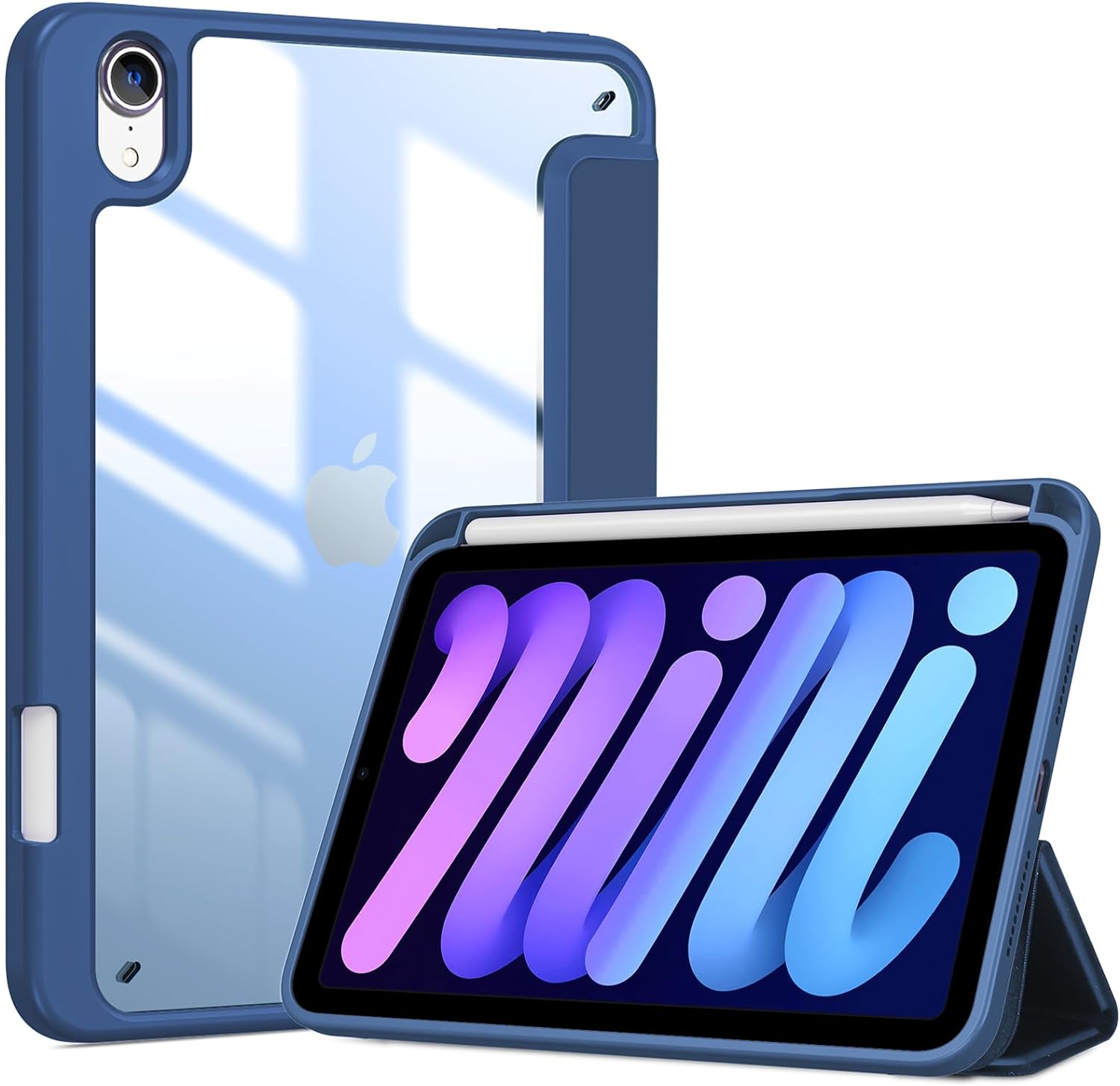 ProCase Smart Case for iPad Mini 6th Gen with Pencil Holder Navy