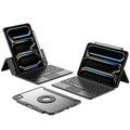 Keyboard Case for iPad Pro 11 Inch (M4) 2024, Slim Magnetic Detachable Protective Cover with Touchpad & Pencil Holder -Black