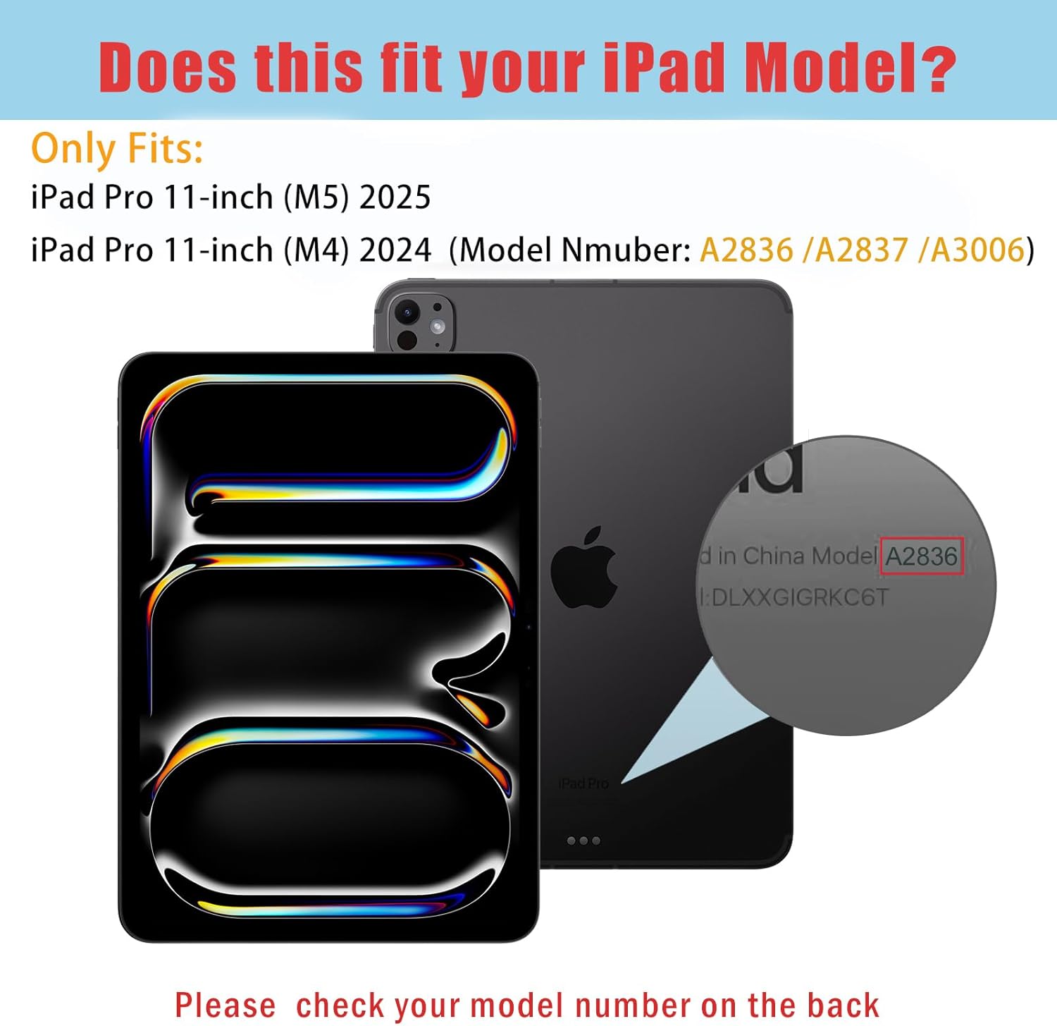iPad Pro 11" 2025 M5/ 2024 M4 Clear Back Slim Folio Case with Pencil Holder