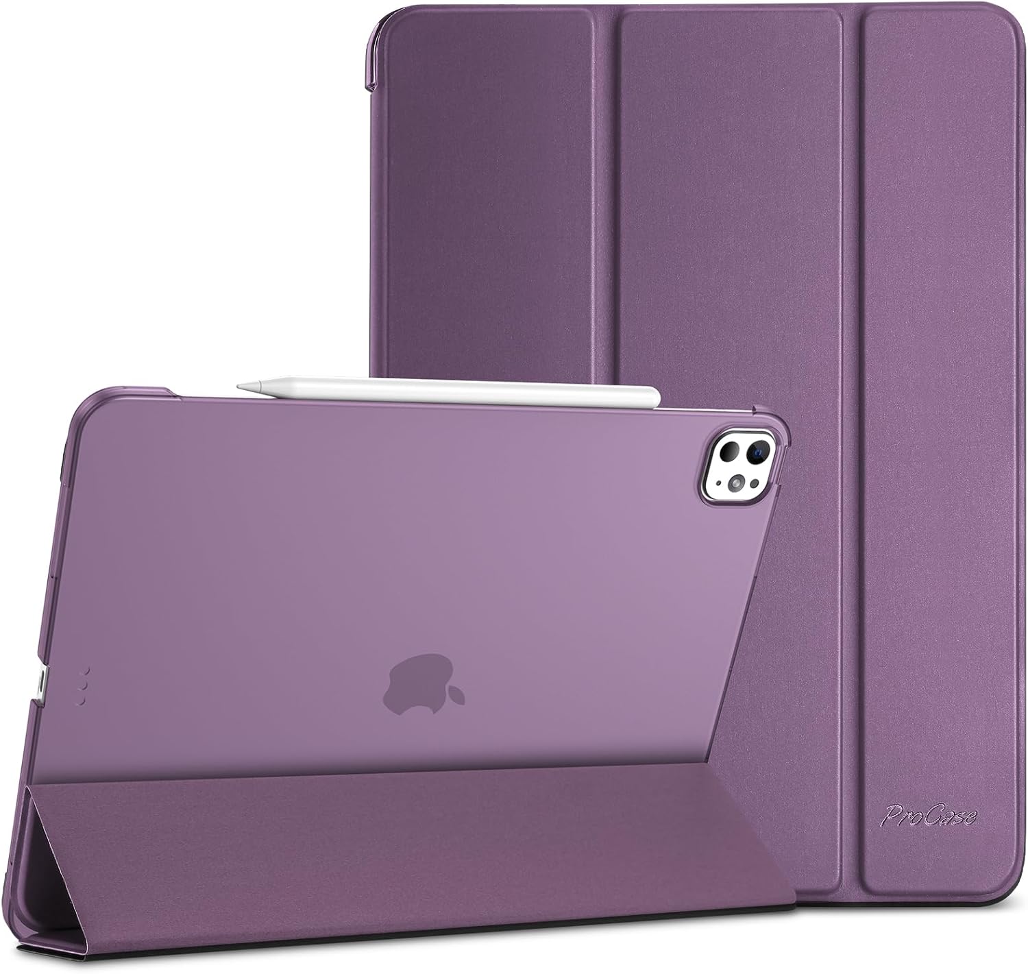 iPad Pro 13 Inch Case M5 2025/ M4 2024, Smart Cover iPad Pro M5 M4 Case 13 Inch, Slim Stand Translucent Hard Shell Back, Supports Touch ID, Auto Wake/Sleep, purple