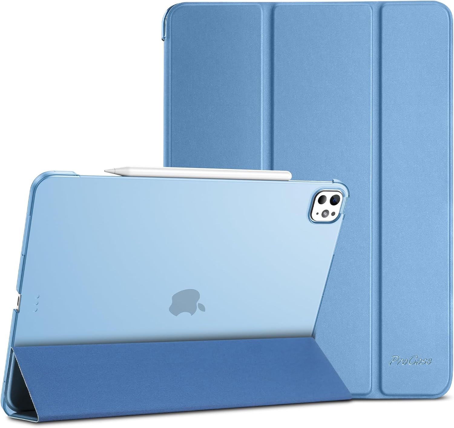 iPad Pro 13 Inch Case M5 2025/ M4 2024, Smart Cover iPad Pro M5 M4 Case 13 Inch, Slim Stand Translucent Hard Shell Back, Supports Touch ID, Auto Wake/Sleep, blue