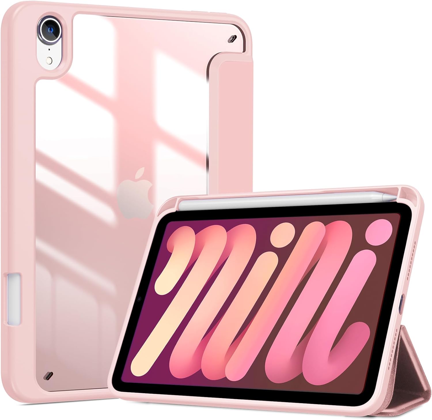 ProCase Smart Case for iPad Mini 6th Gen with Pencil Holder Pink