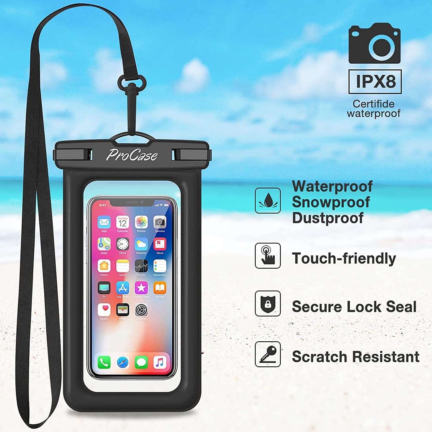 waterproof phone cases black