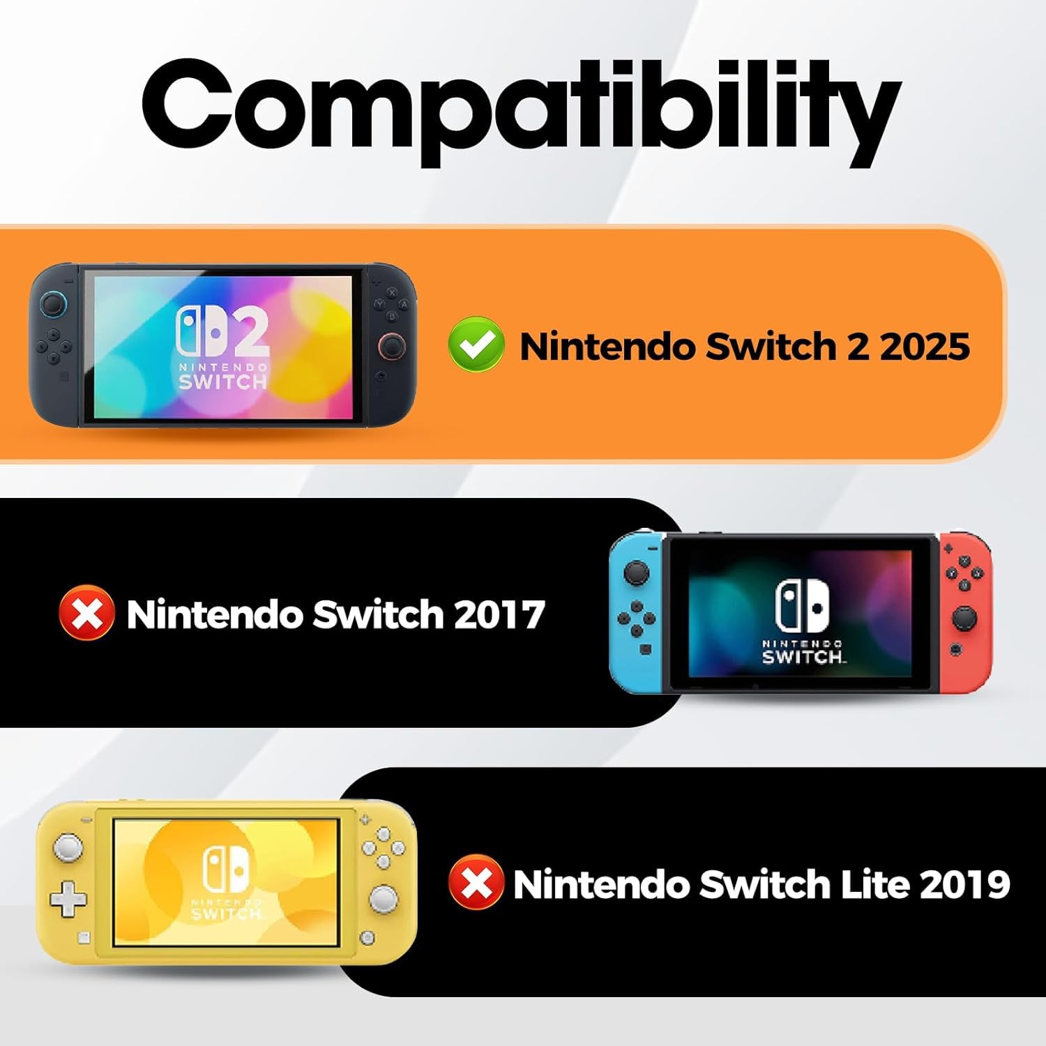 ProCase Clear Cover Protective Case for Nintendo Switch 2 2025 Black