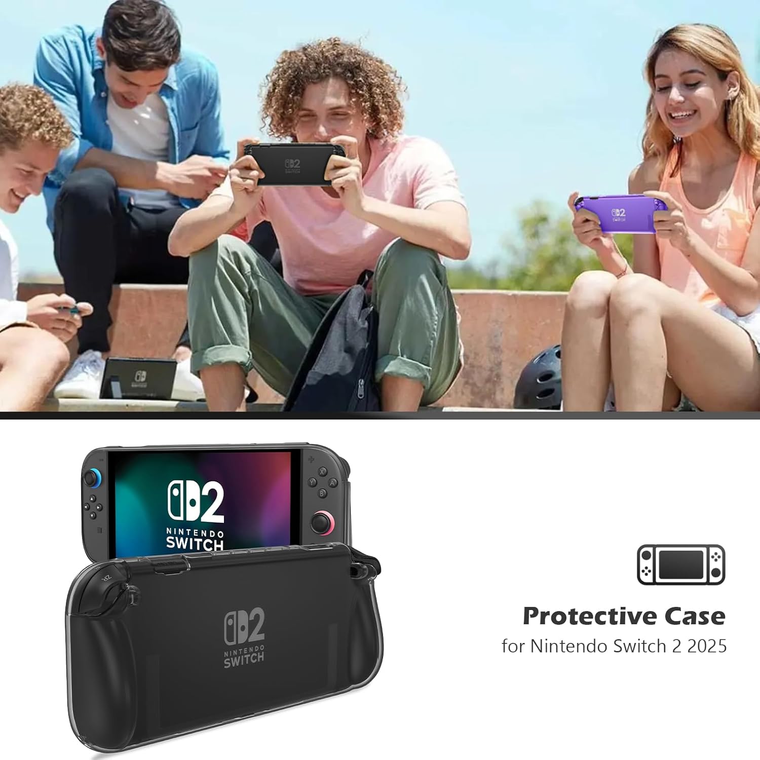 ProCase Clear Cover Protective Case for Nintendo Switch 2 2025 Black