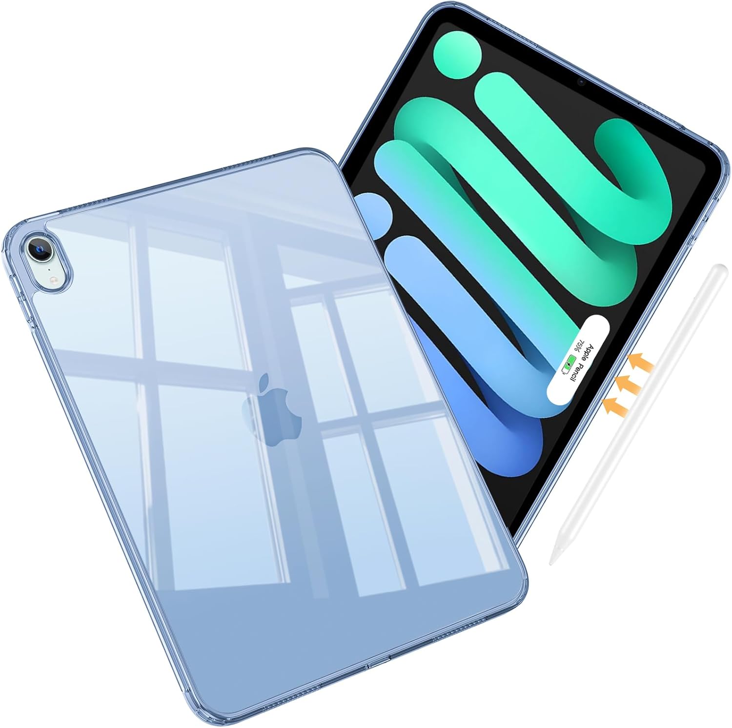 ProCase Slim Transparent Case for iPad mini 7th/6th Gen Clearblue