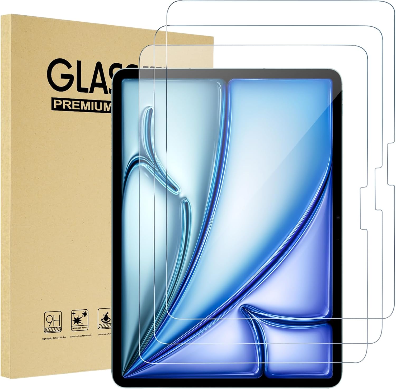 3 Pack Screen Protector for iPad Air 11 Inch (M3) 2025/ (M2) 2024, Tempered Glass Film Guard for iPad Air 7th/6th Generation Accessories -Clear