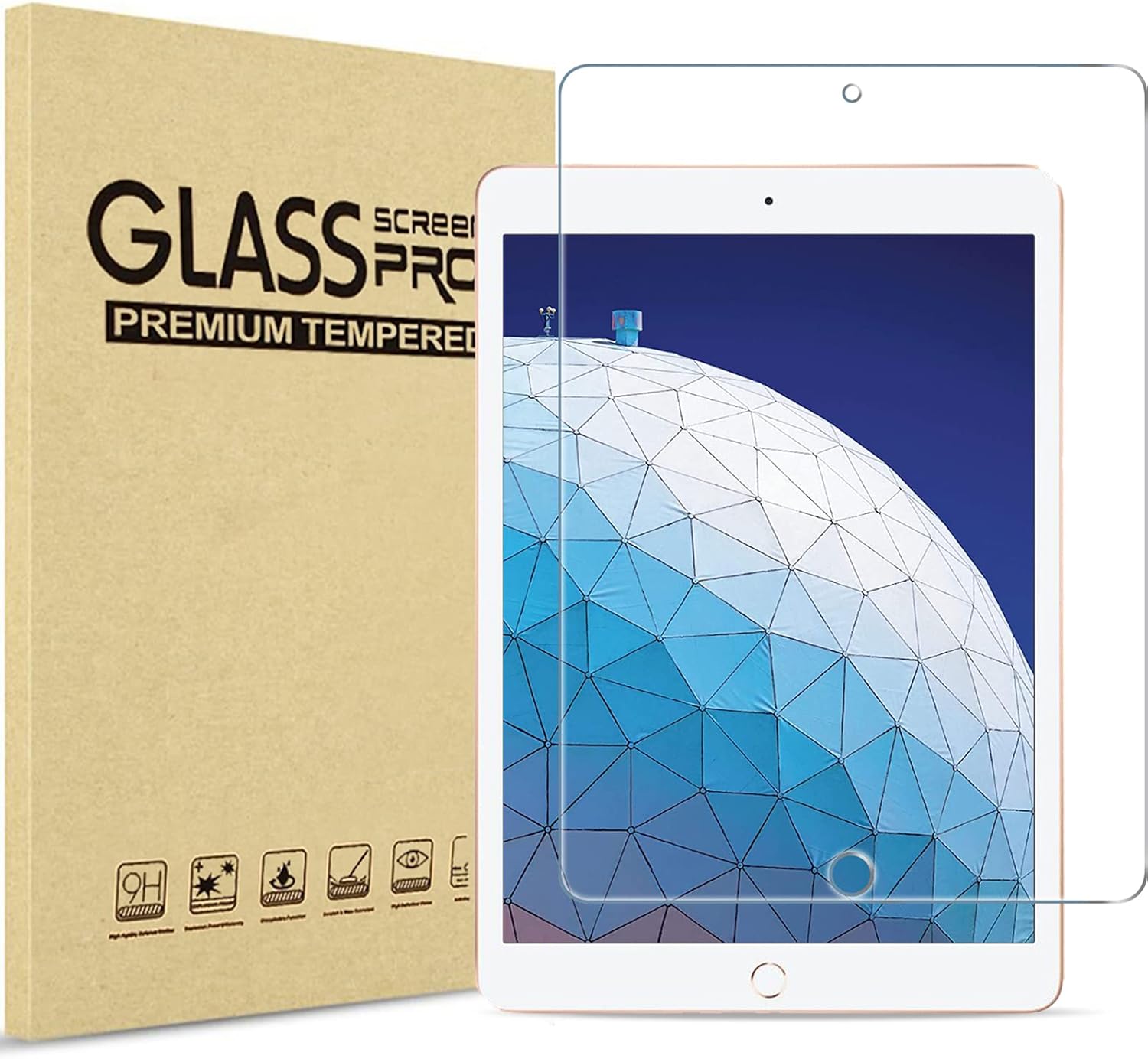 1 Pack for 10.5" iPad Air 3rd 2019 / iPad Pro 2017 Screen Protector, Tempered Glass Film Guard for iPad 10.5 Air 3 / iPad Pro 10.5 2017