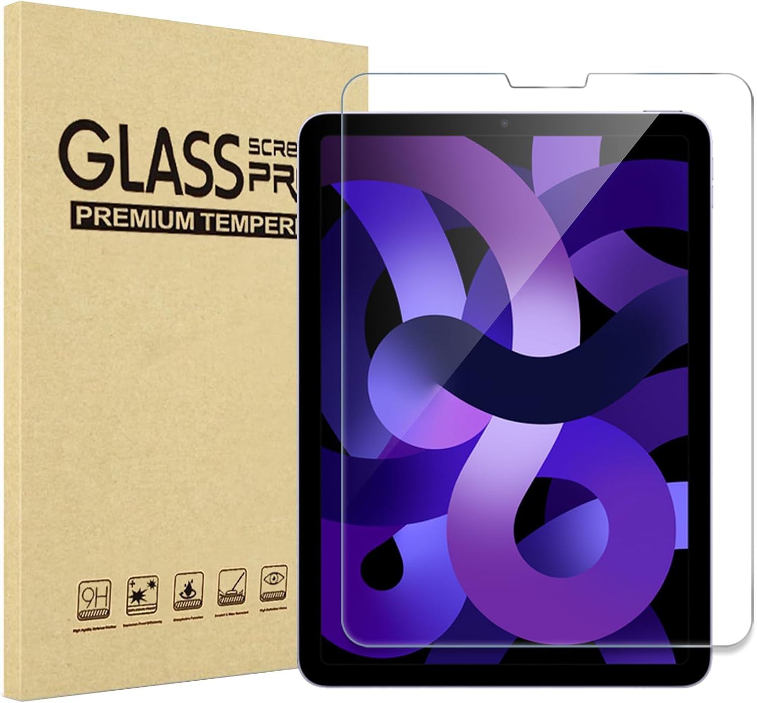 Screen Protector for iPad Air 5th 2022 / iPad Air 4th 2020 / iPad Pro 11 4th 2022/ 3rd 2021/ 2nd 2020/ 1st 2018, Tempered Glass for 10.9 iPad Air 5 4 / iPad Pro 11" 4 3 2 1 Gen