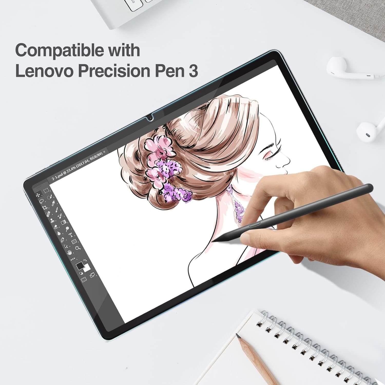 ProCase Tempered Glass Screen Protector for Lenovo Tab M11/Tab K11 LTE 2024