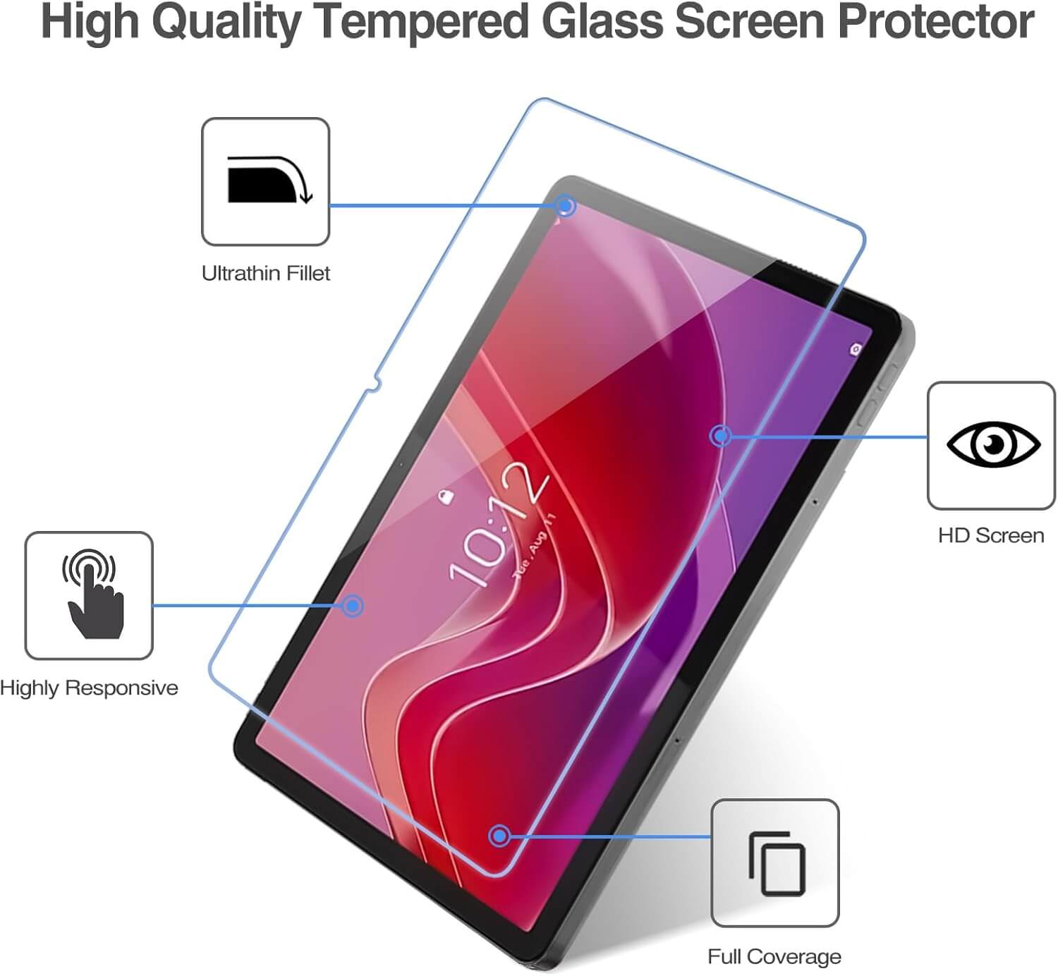 ProCase Tempered Glass Screen Protector for Lenovo Tab M11/Tab K11 LTE 2024