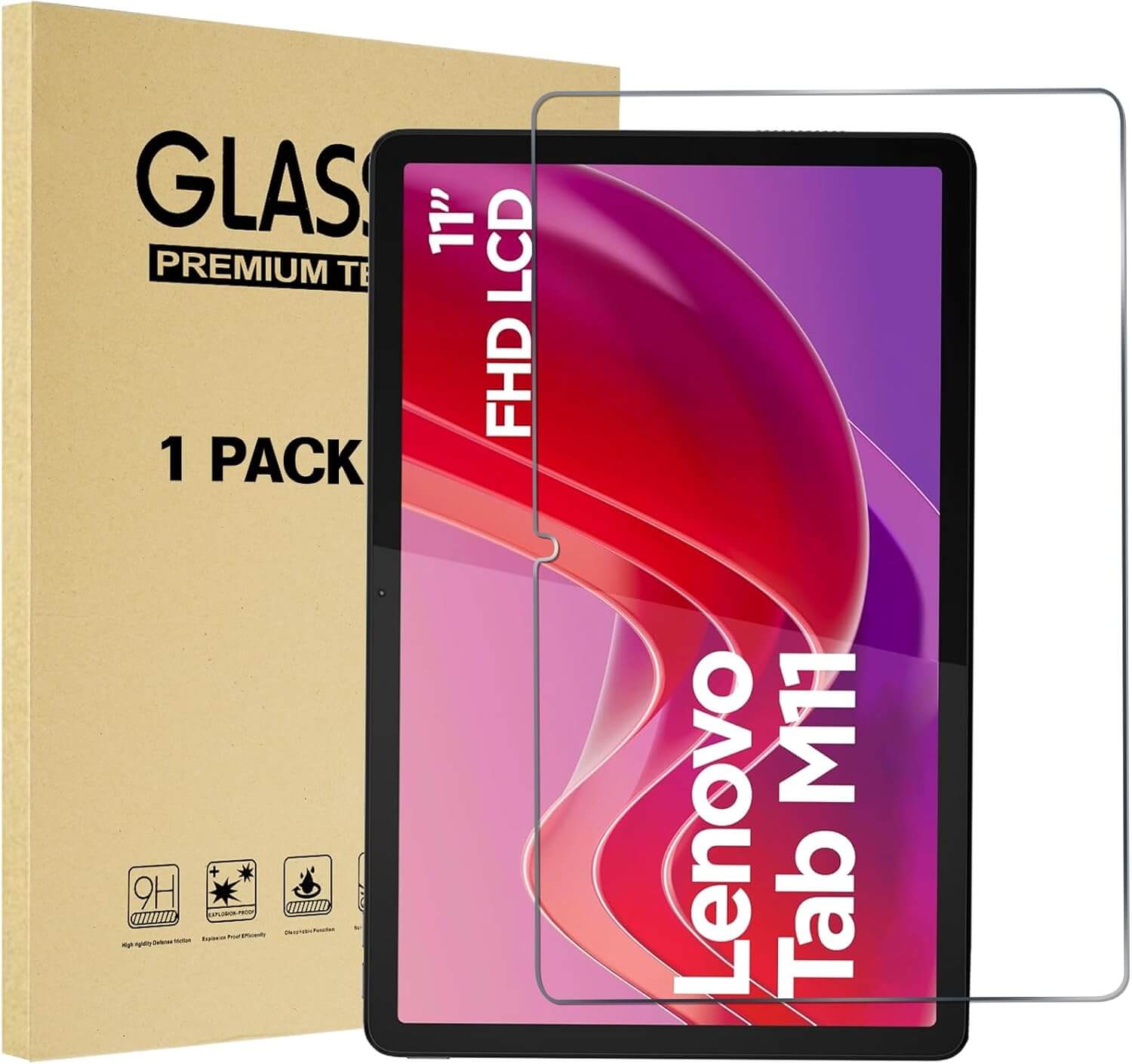 ProCase Tempered Glass Screen Protector for Lenovo Tab M11/Tab K11 LTE 2024