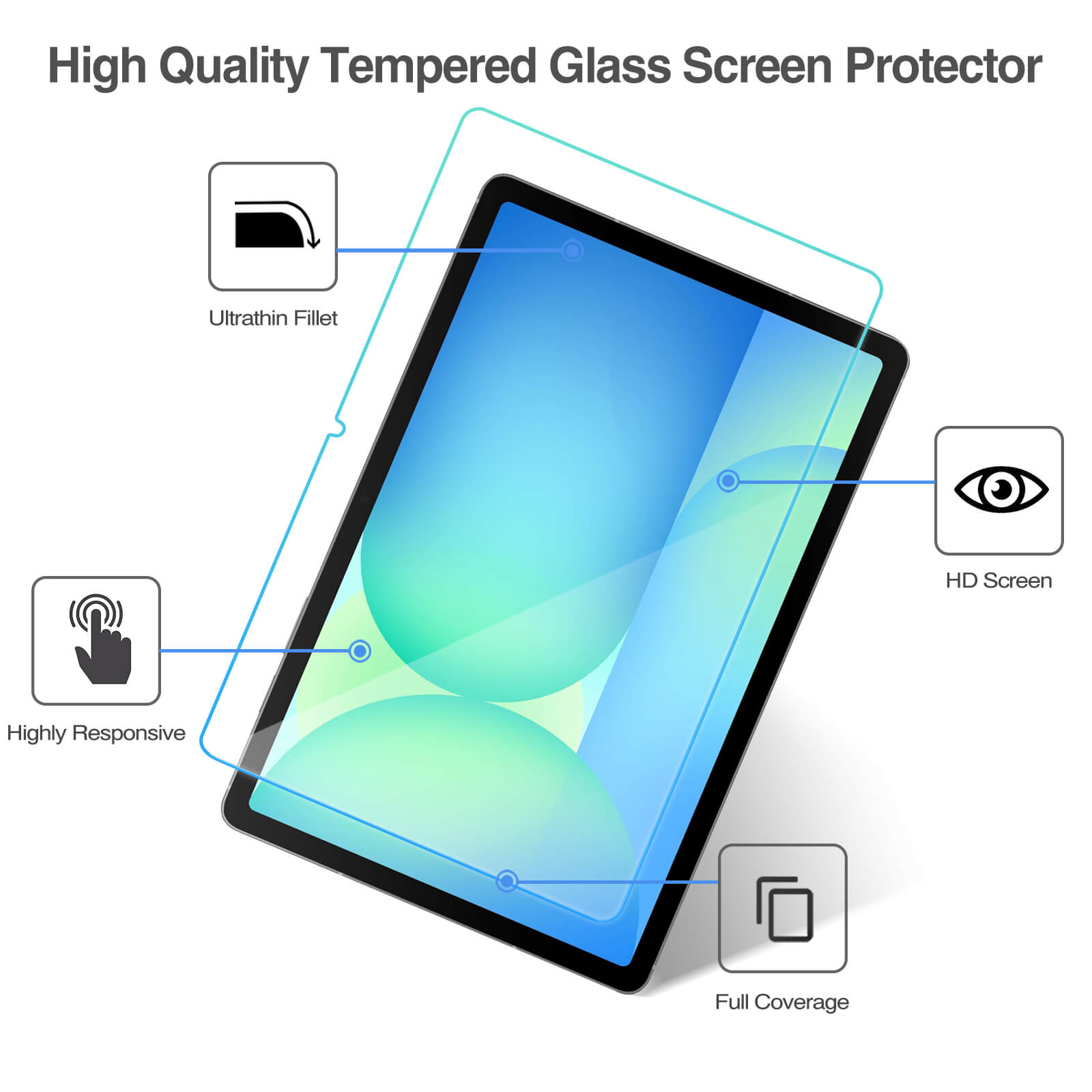 Hardness Tempered Glass Screen Film Guard for Tablet S10 FE+ (SM-X620/ X626/ X626B) 13.1 Inch