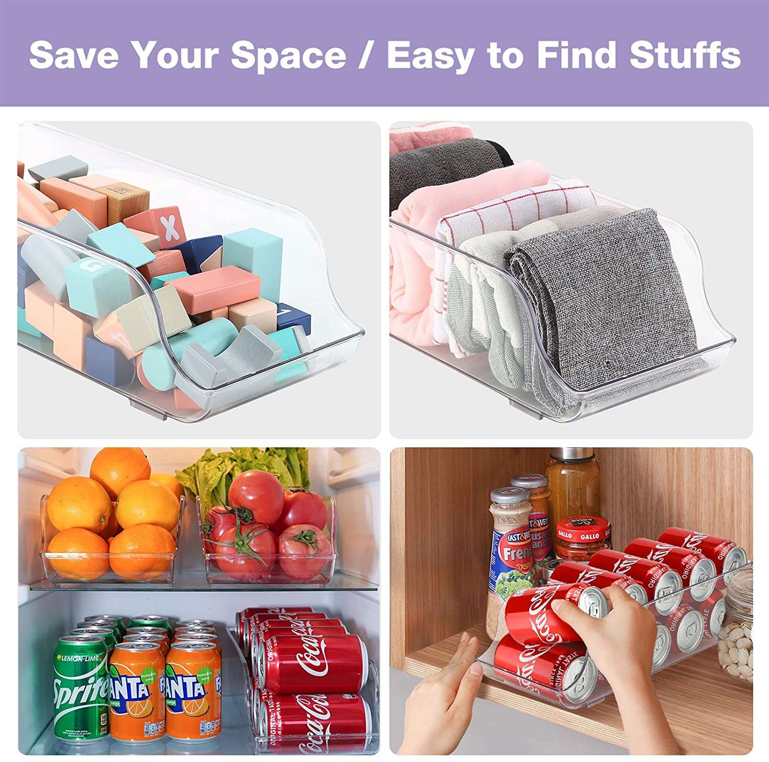 (2 Pack/ 3 Pack/ 4 Pack) Can Dispenser Storage Holder for Refrigerator | Puricon