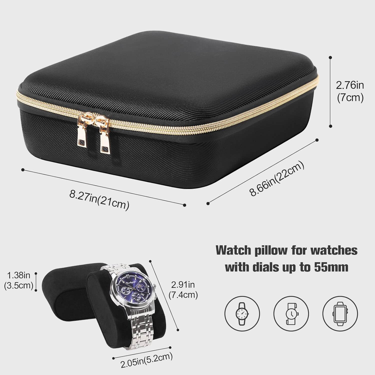 ProCase 4 Hard Shell Slots Travel Watch Case