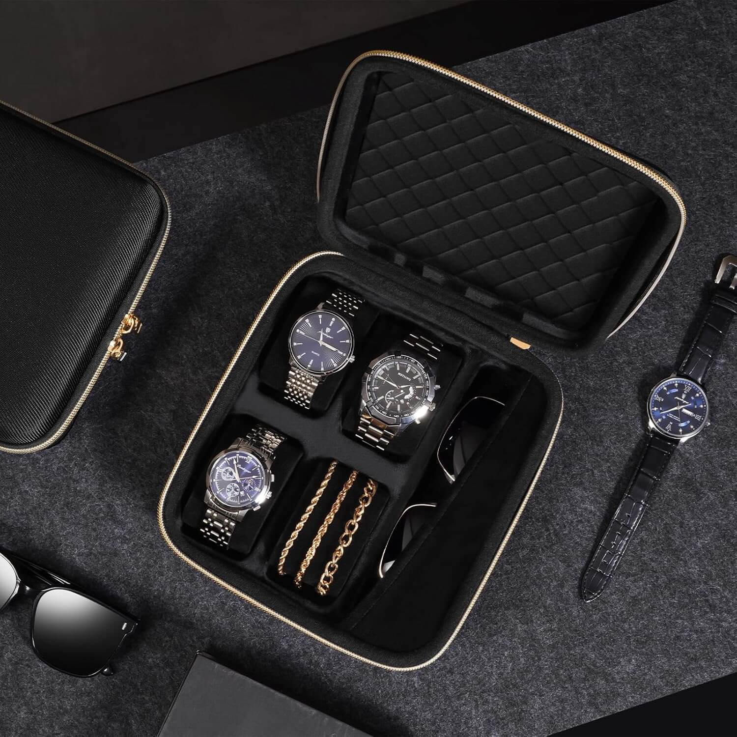 ProCase 4 Hard Shell Slots Travel Watch Case