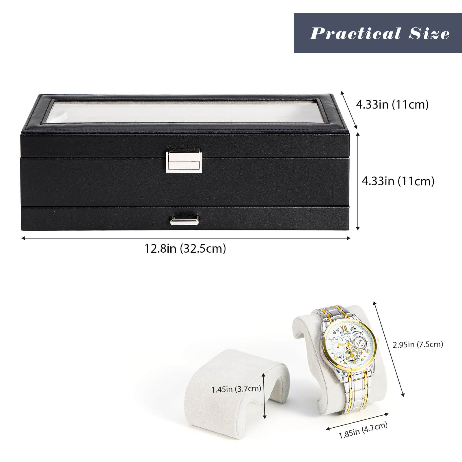  6 Slot Watches Display Case with Drawer