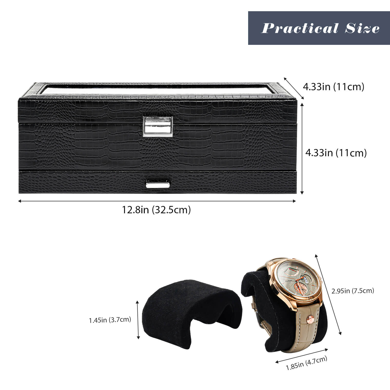  6 Slot Watches Display Case with Drawer