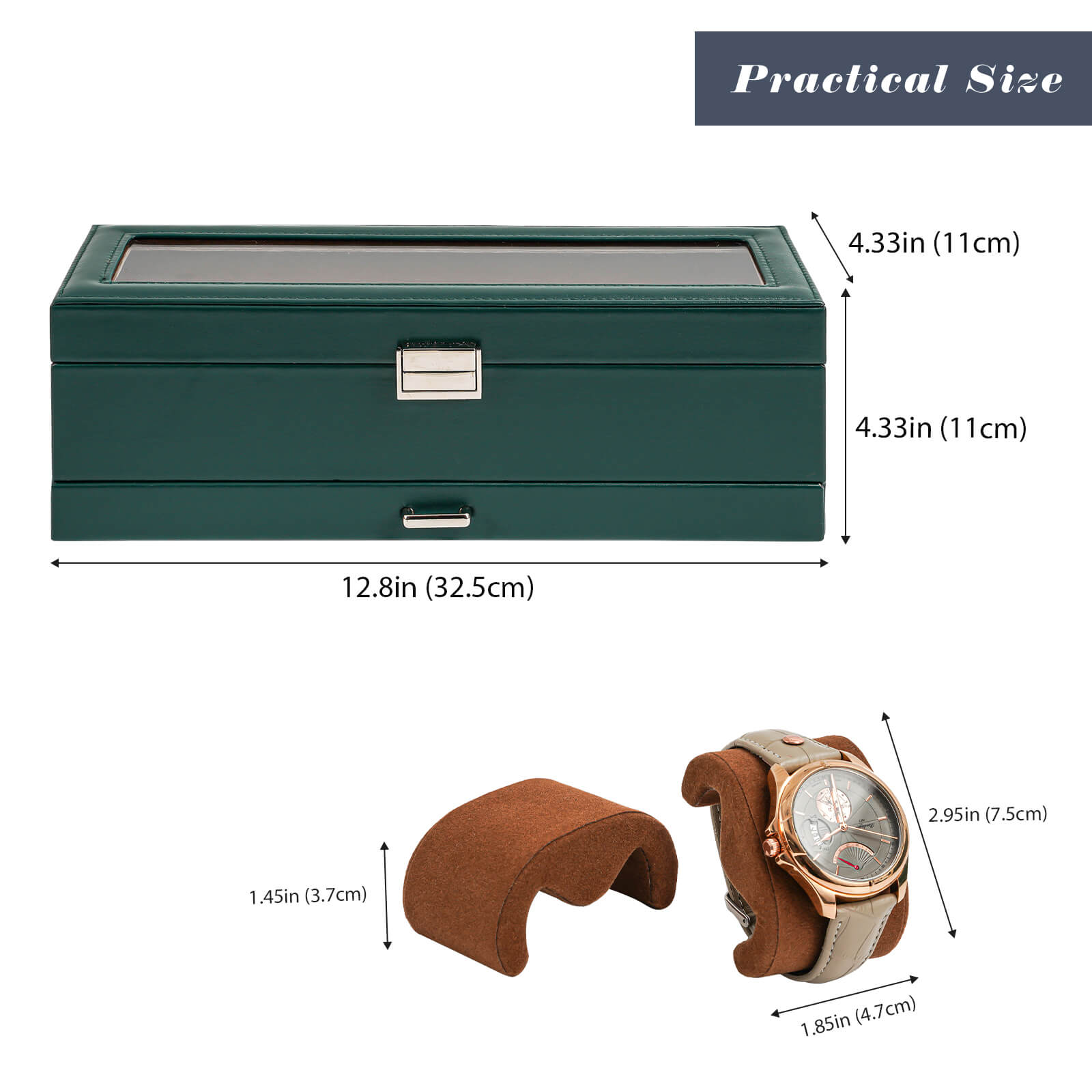  6 Slot Watches Display Case with Drawer