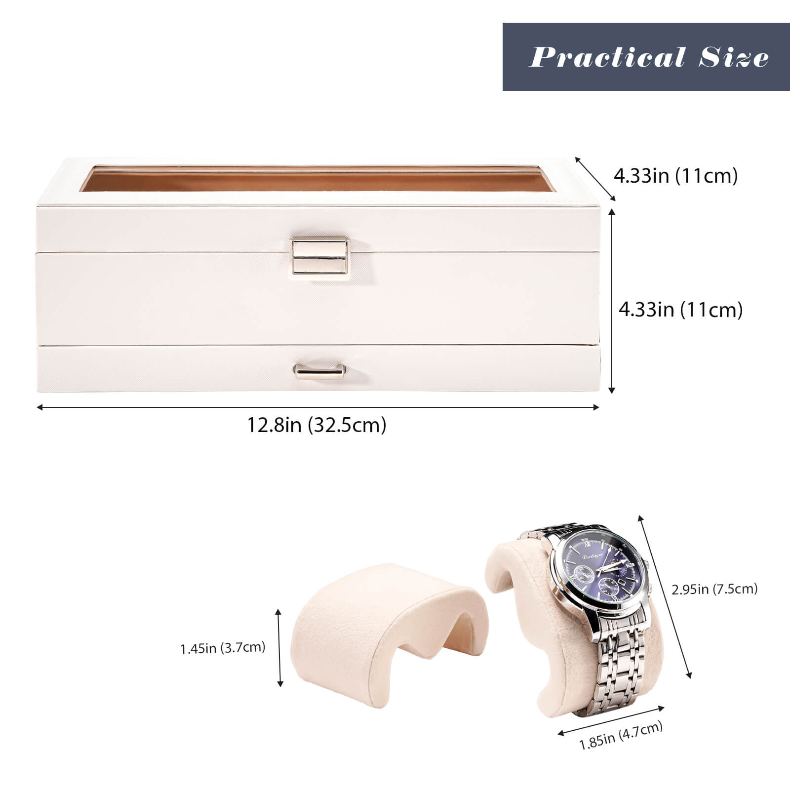  6 Slot Watches Display Case with Drawer