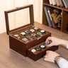 2-Tier Wooden Watch Box with Glass Top | ProCase