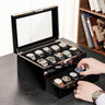 2-Tier Wooden Watch Box with Glass Top | ProCase