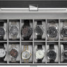 Watch Box Organizer, 12 Slot Watch Display Case With Glass Lid, Watch Storage Holder Mens Watch Case, Anniversary Birthday Christmas Gifts for Men Women