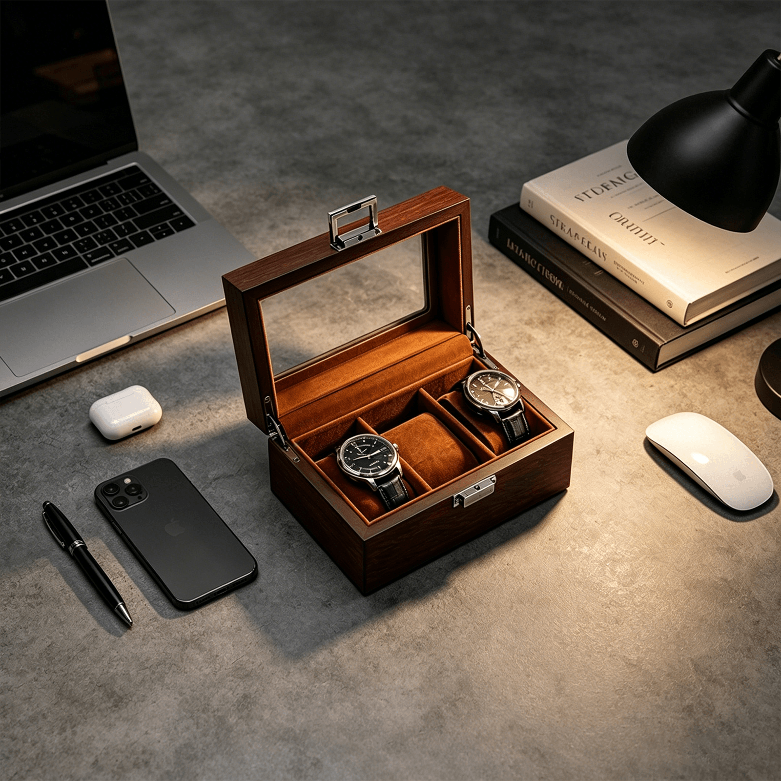 Wooden watch display case