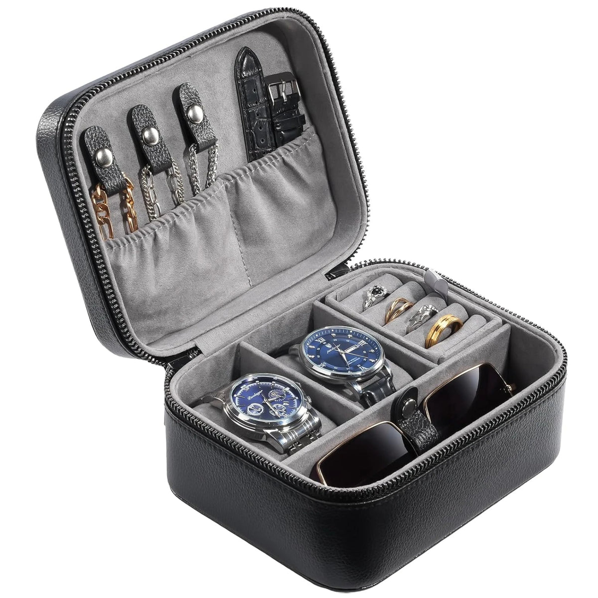ProCase travel watch case for men with PU leather storage for watches and jewelry