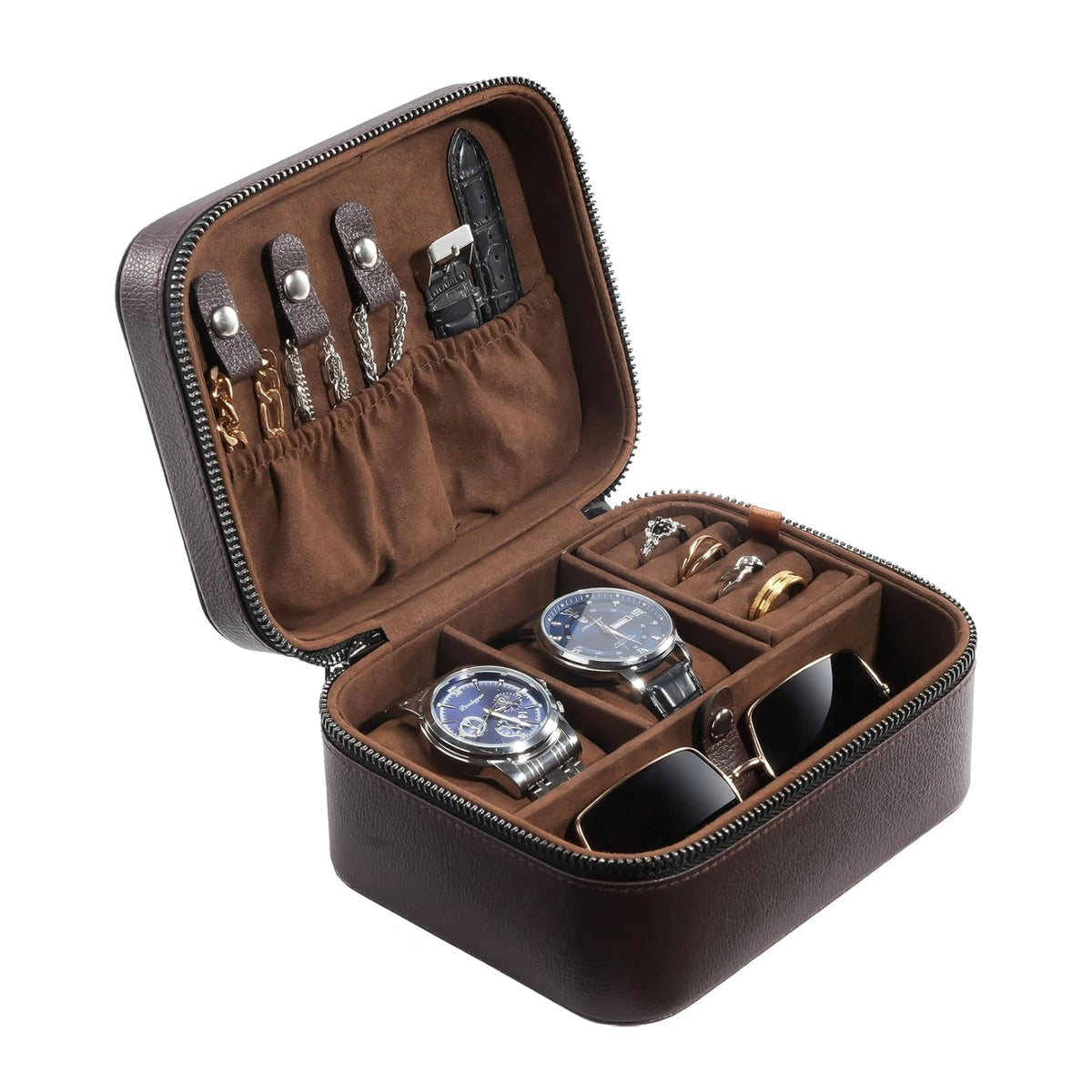 ProCase travel watch case for men with PU leather storage for watches and jewelry