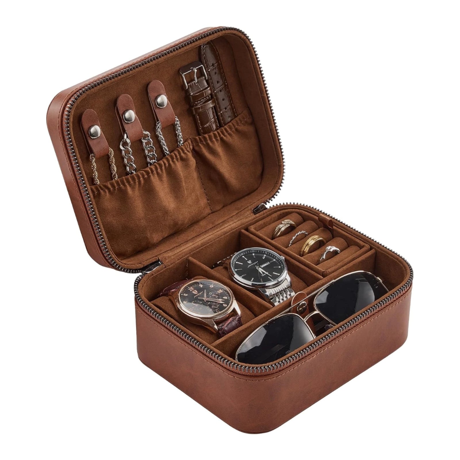 ProCase travel watch case for men with PU leather storage for watches and jewelry