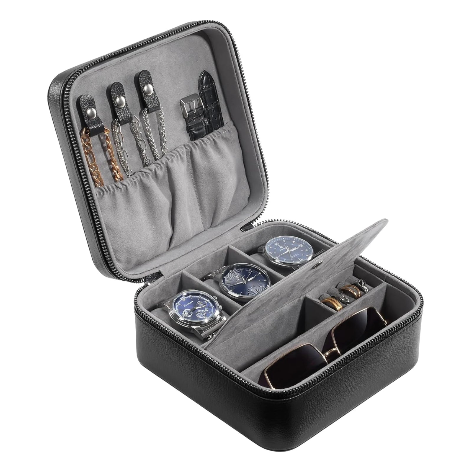 ProCase travel watch case for men with PU leather storage for watches and jewelry