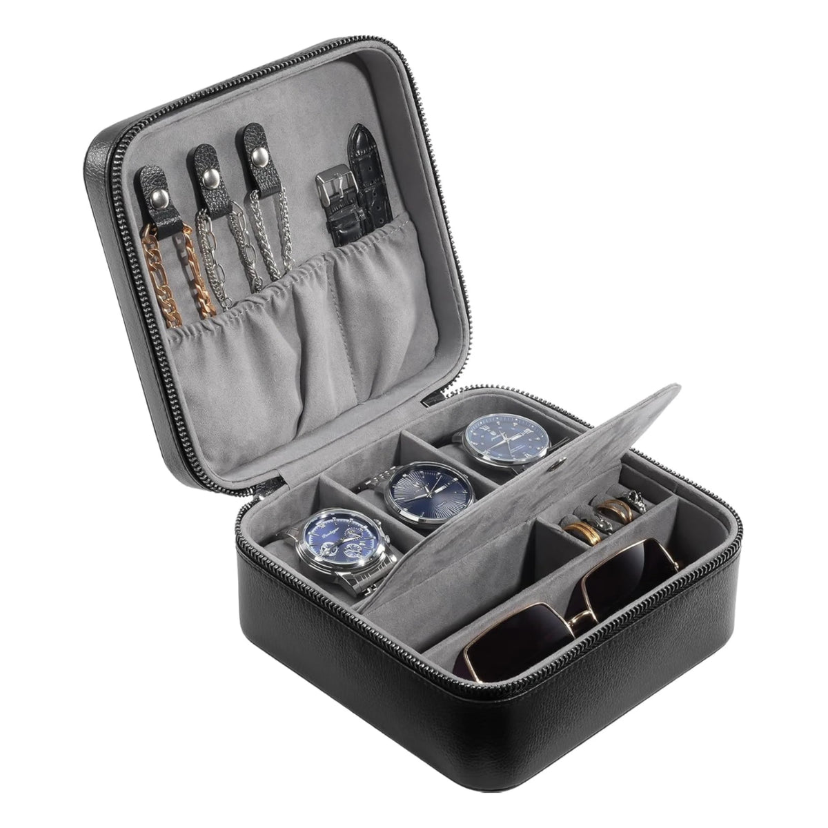 ProCase travel watch case for men with PU leather storage for watches and jewelry